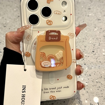 趣味碱水面包摇摇乐磁吸支架适用iPhone17promax/16PRO手机壳苹果13个性14promax简约15promax硬壳14PRO新款