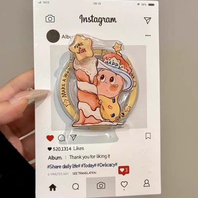 旋转蜡状星星小人磁吸支架适用MagSafe手机强力吸附桌面懒人支架