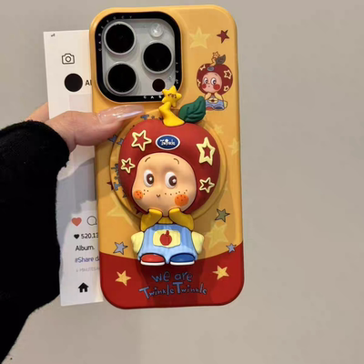 苹果头套坐立星星人磁吸支架适用iPhone17promax/16PRO手机壳苹果13个性14promax简约15promax硬壳14PRO新款