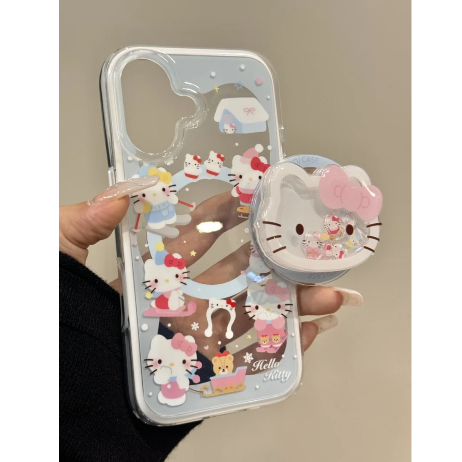 适用iPhone16pro/15手机壳卡通可爱kitty头像磁吸支架苹果13全包12女13promax个性14promax简约15pro磁吸壳