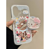 适用iPhone16pro 14promax简约15pro磁吸壳 15手机壳卡通可爱kitty头像磁吸支架苹果13全包12女13promax个性