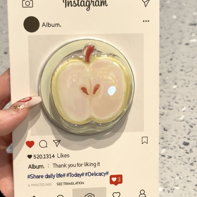 韩风ins趣味青苹果磁吸支架适用MagSafe手机强力吸附桌面懒人支架