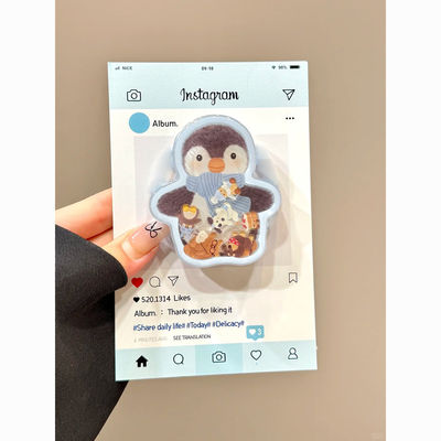 ins冬日围巾企鹅摇摇乐磁吸支架适用MagSafe手机强力吸附桌面懒人