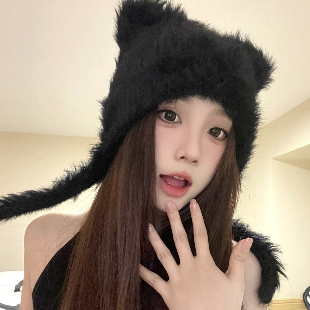 网红毛绒绒可爱小熊帽子女秋冬新款保暖毛线帽防风护耳包头针织帽,服饰配件/皮带/帽子/围巾,帽子,淘宝优惠券,粉丝福利购,淘宝优惠卷