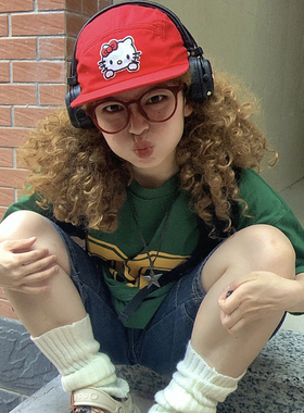 Kitty猫粉色棒球帽女2025新款春夏季红色学院风帽子显脸小鸭舌帽