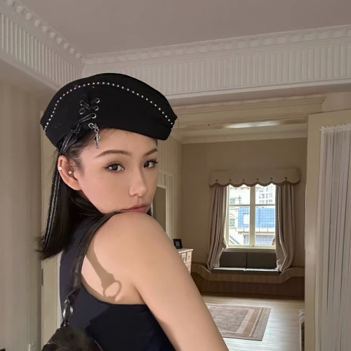 小众朋克复古蝴蝶结水手帽女