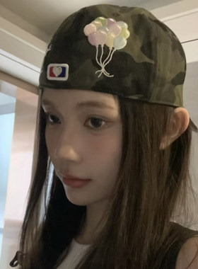 韩版ins兔子球迷彩复古鸭舌帽