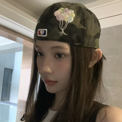 韩版ins兔子球迷彩复古鸭舌帽