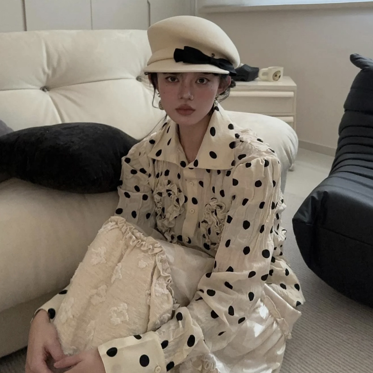 纯羊毛八角贝雷帽女秋冬英伦风高级感千金礼帽气质显脸小马术帽子