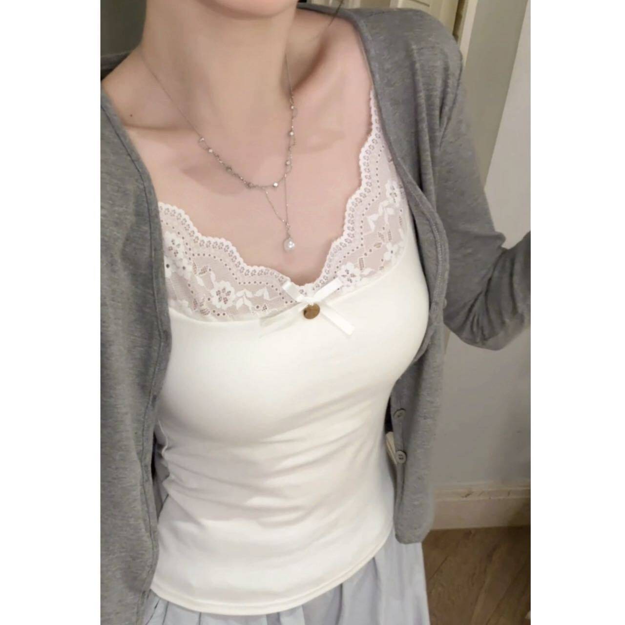 纯欲甜辣蕾丝花边吊带背心夏季辣妹修身显瘦内搭外穿上衣女带胸垫