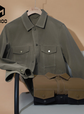 【哑光皮质】M6000男士秋冬时尚百搭翻领上衣经典休闲男款外套