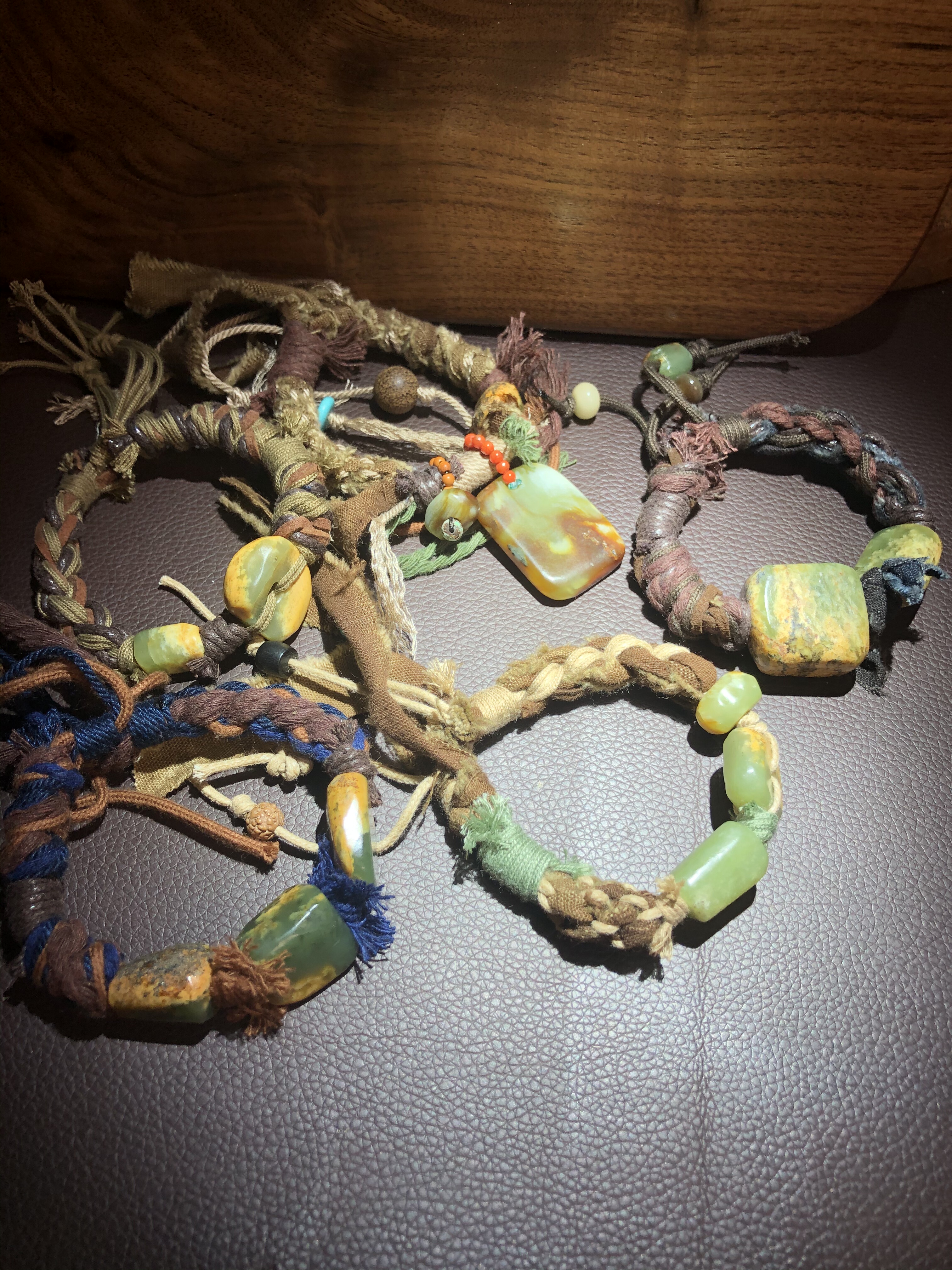 河磨玉随形手链手串马蜂段树林老玉花手串手链