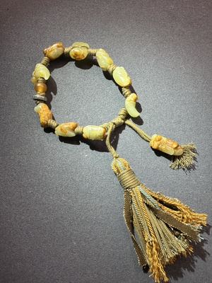 黄白河磨玉仿古红山文化手链