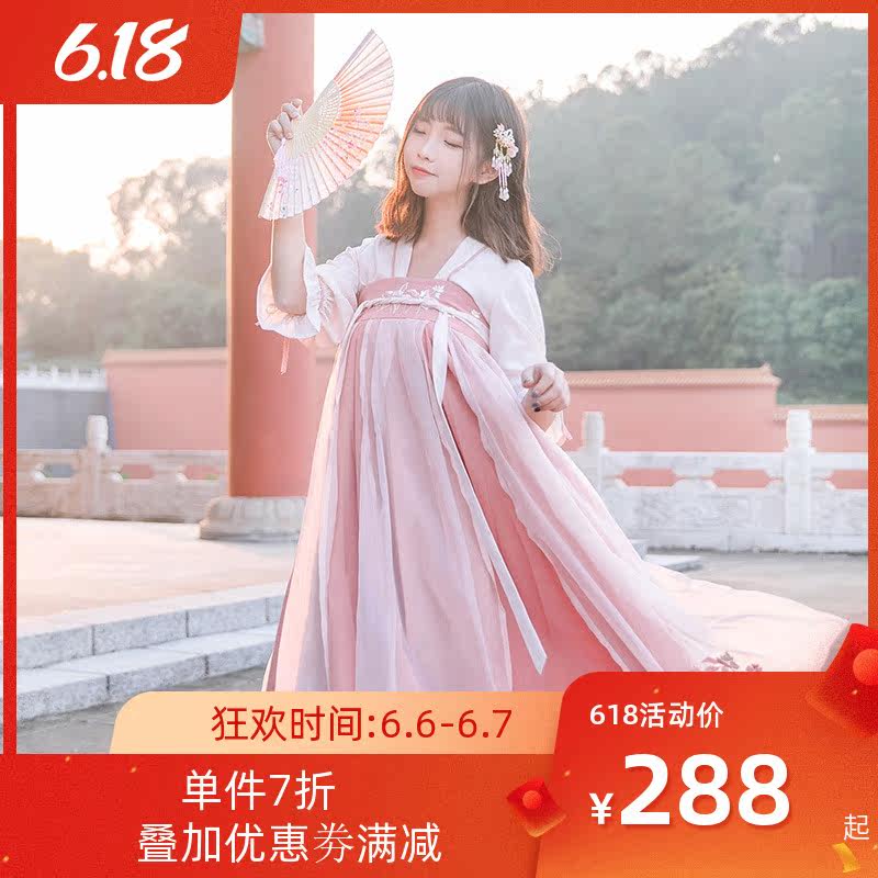 鹿韵记原创改良汉服女汉元素娇嫣齐胸襦裙春夏日常中国风