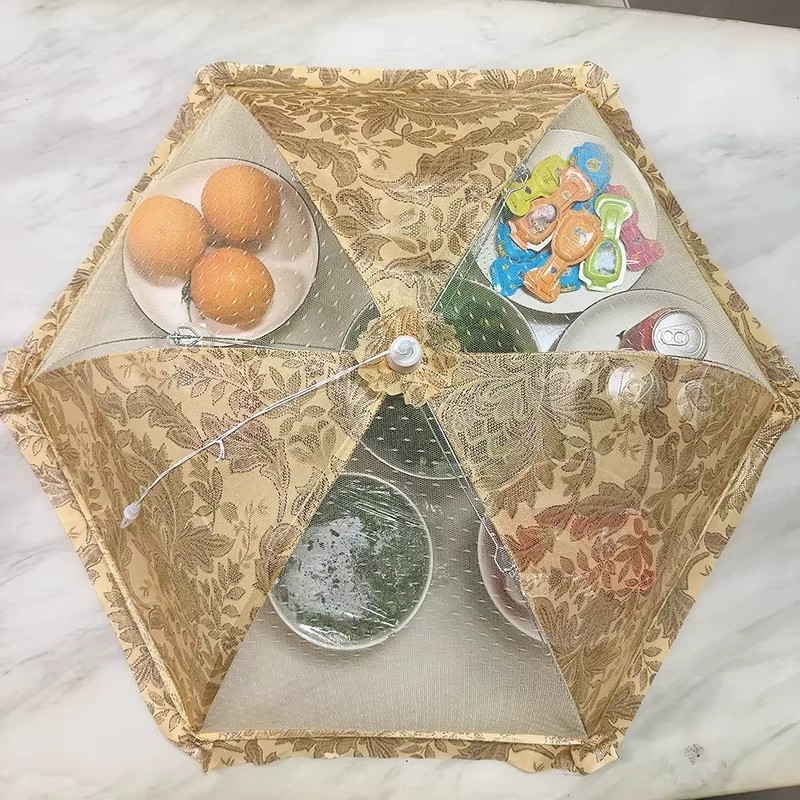 家用防尘防罩菜罩蝇罩子饭罩遮菜伞纱网网纱防苍蝇饭菜新款可折叠
