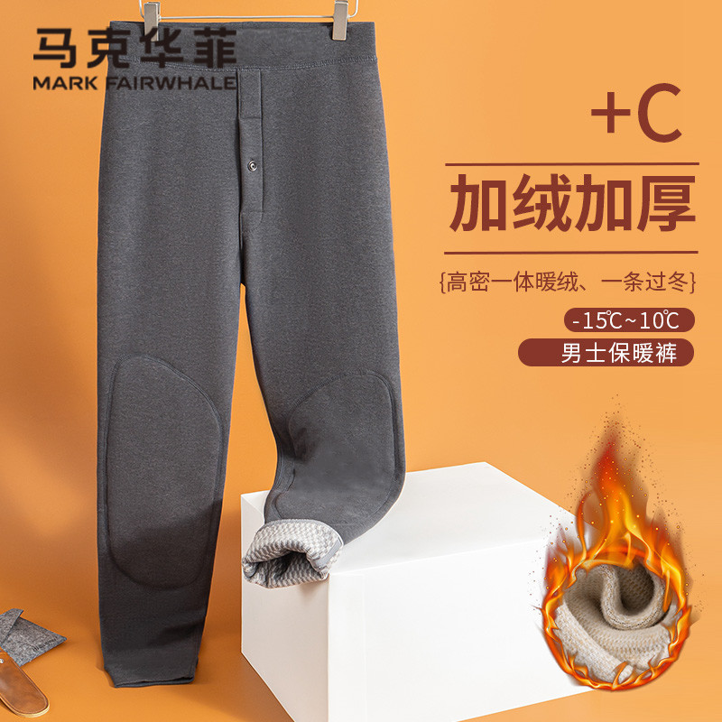 马克华菲加绒加厚绵羊毛耐穿弹力包裹男士保暖裤Mark Fairwhale