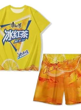 冰红茶短袖睡衣夏季短袖恶搞男女爆款学生搞怪情侣衣套装时尚家