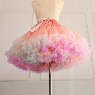 裙撑lolita棉花糖彩虹屁洛丽塔45cm超蓬云朵撑彩色蓬蓬裙Cosplay