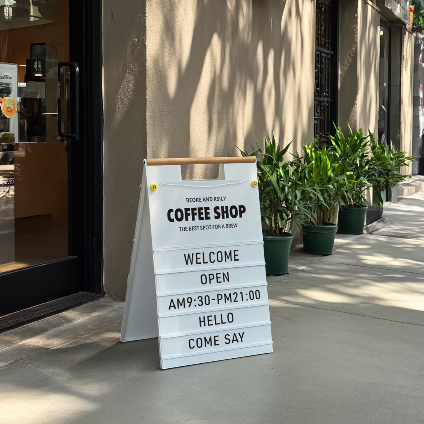 A字板广告牌立式展架 双面折叠实木手提可移动店铺户外展示架定制