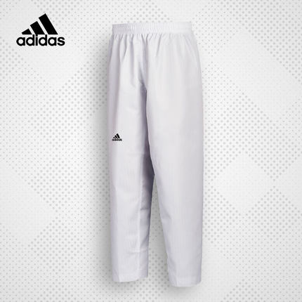 adidas阿迪达斯跆拳道道裤男女成人儿童教练专业训练道服裤子白色