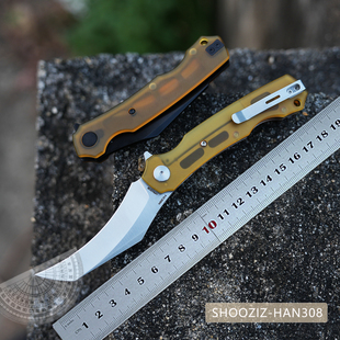 进口14C28N折叠刀 SHOOZIZ 户外战术反爪刀 折刀 水果刀 HAN308