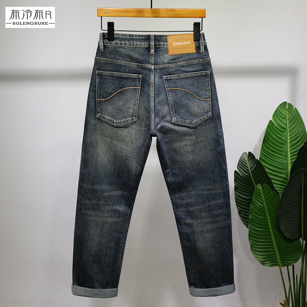 布冷布热 四季常规阔腿裤宽松牛仔裤男大直筒休闲青年怀旧长裤潮