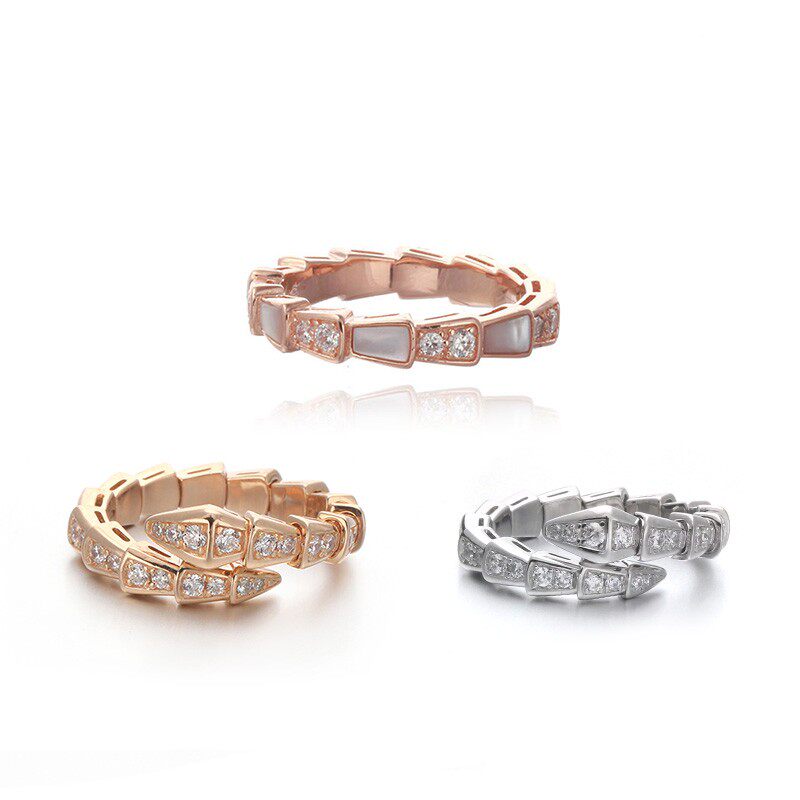 纯银21年新款潮蛇形戒指女包金指环情侣时尚百搭首饰冷淡风小众