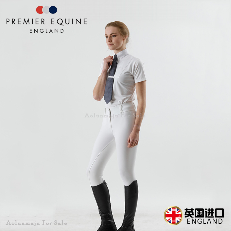 英国pe女款马术衬衫奥伦马具马术用品骑士装备服装骑马短袖衬衫