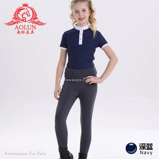 儿童马术T恤夏季速干骑马短袖马术运动用品儿童骑士装备服装短袖