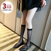 黑色丝袜薄款 小腿袜波点黑丝性感长袜超薄女生JK半筒袜 防勾丝夏季