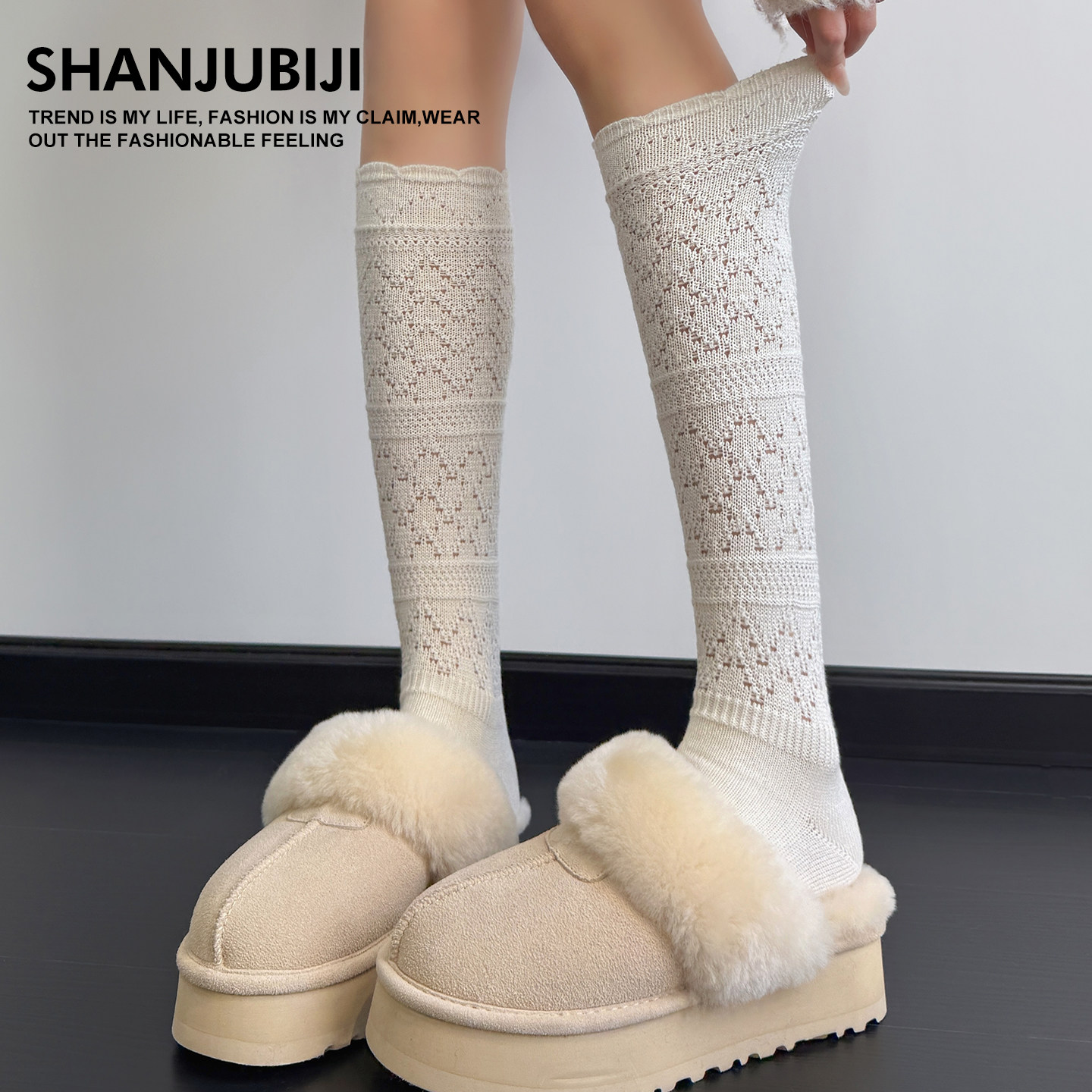 羊毛袜子女2025新款爆款冬小腿袜女款花边堆堆袜显瘦高筒袜秋冬季,女士内衣/男士内衣/家居服,长筒袜,淘宝优惠券,粉丝福利购,淘宝优惠卷