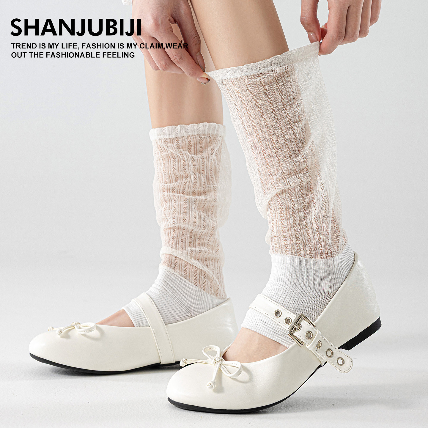 小皮鞋袜子女袜套堆堆袜2026新款爆款春夏薄款半掌长袜水晶玻璃丝