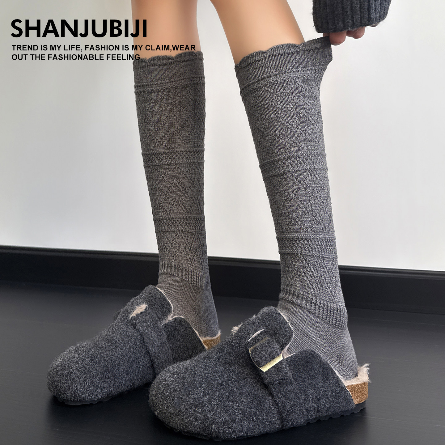 灰色羊毛袜子女2025新款爆款冬小腿袜女款堆堆袜秋冬季显瘦长筒袜,女士内衣/男士内衣/家居服,长筒袜,淘宝优惠券,粉丝福利购,淘宝优惠卷