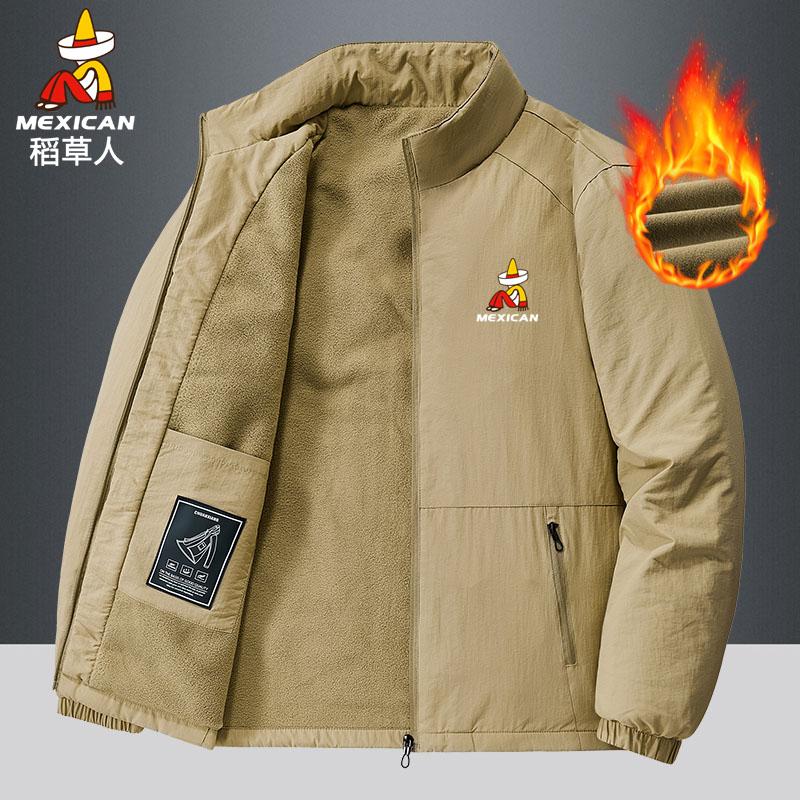 加绒新款加绒加厚夹克立领冬季