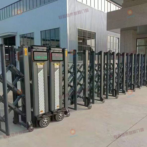 铝合金电动伸缩门单位学校小区工厂伸缩无轨折叠自动门智能伸缩门