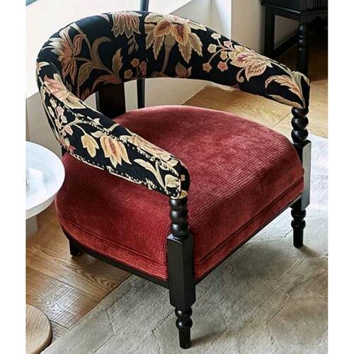 法式实木单人沙发椅简约复古休闲椅酒店接待椅别墅高端茶室主人椅