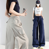 休闲裤 少女春季 新款 速干登山工装 初中高中学生宽松显瘦缩脚长裤 子