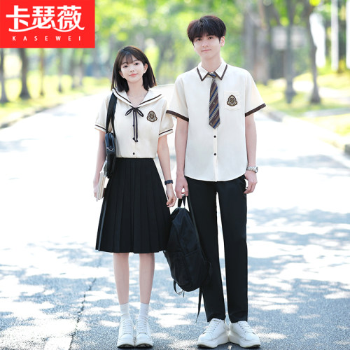 初中生班服夏季衬衫JK制服合唱演出朗诵比赛服高中生运动会开幕式