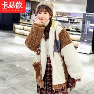 加绒加厚外套少女2025冬装新款初中高中学生韩版中长款羊羔毛棉服
