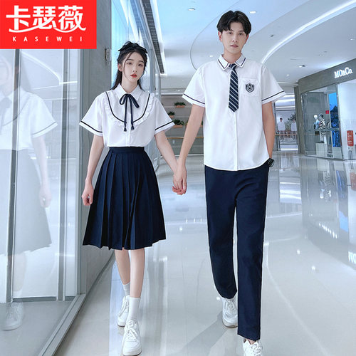 夏季情侣装JK衬衫制服套装毕业