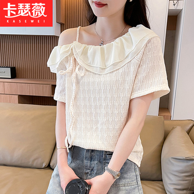 小众设计感短袖t恤少女2025夏季初中高中学生宽松休闲百搭上衣服