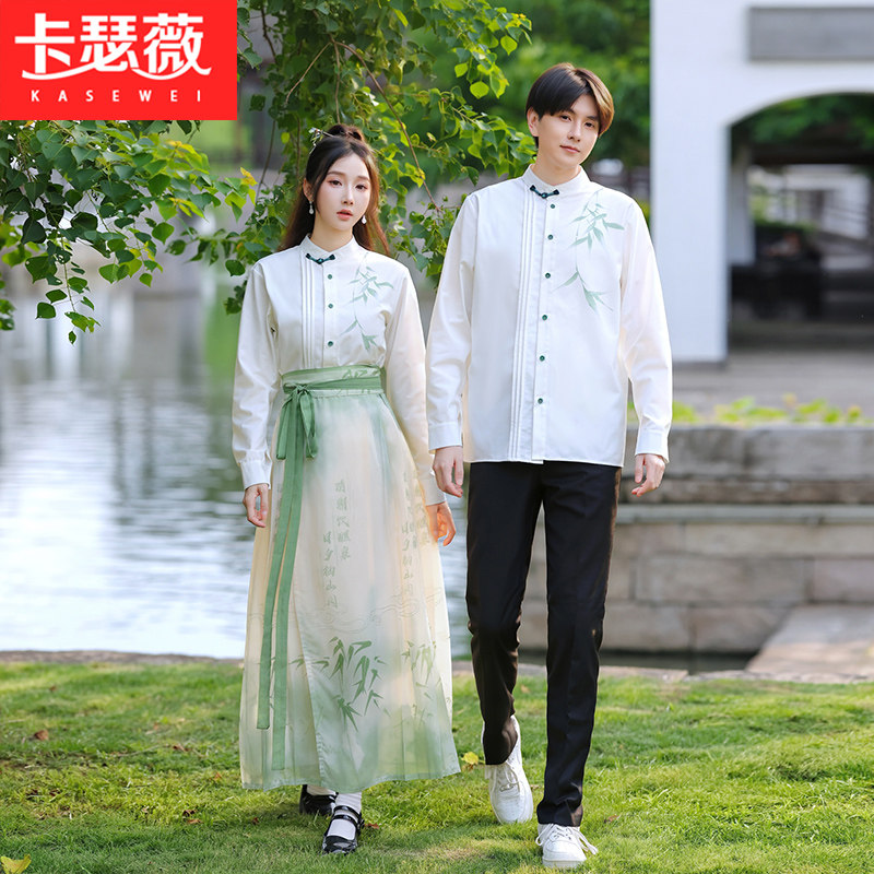 情侣装班服复古中式演出服民国风套装初中高中生运动会开幕式服装