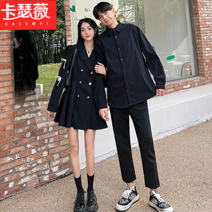 2025春秋装新款韩版情侣装女裙男上衣一衣一裙你衣我裙套装连衣裙