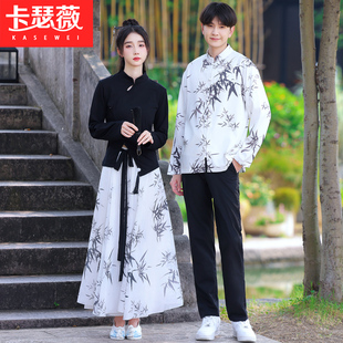 古风改良汉服秋季套装初中班服学院风高中生舞台大合唱演出毕业服