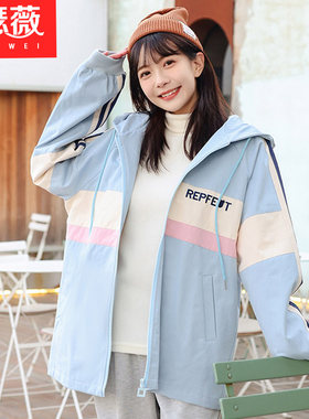少女春款初中学生修身风衣