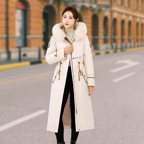 冰桐语厂家直销狐狸毛领加长款