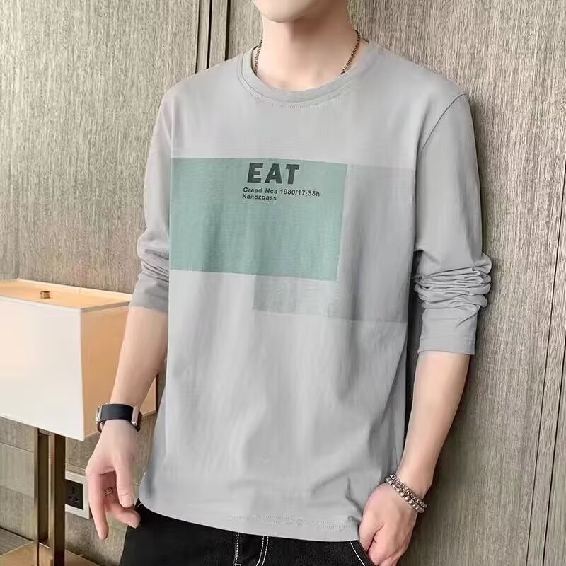长袖t恤男春秋季男装外穿薄款
