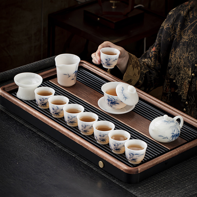手绘功夫茶具高颜值家用璞玉西施整套茶具