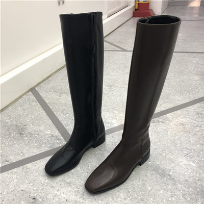 东大门代购rococo纯色修身高筒靴