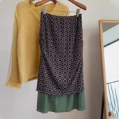 小众复古风A字裙 新款 欧货高端定制棕色纹案大码 半身裙女2026夏季